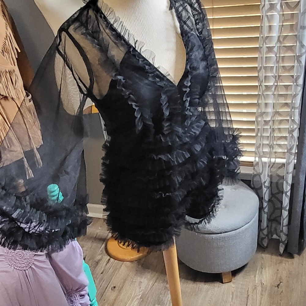 ⚡️Adorable Ruffle Mesh Romper Shorts - Picture 3 of 7
